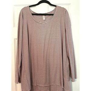 New lularoe plus size women's top 3x Long Sleeve Stripe Tunic Comfort Shirt